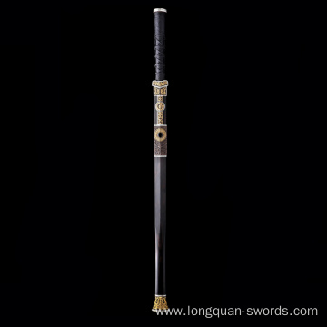 Creative Han Sword Brass Relief Gilded Gold Silver Inlaid Black Agate Steel Handmade Crafts